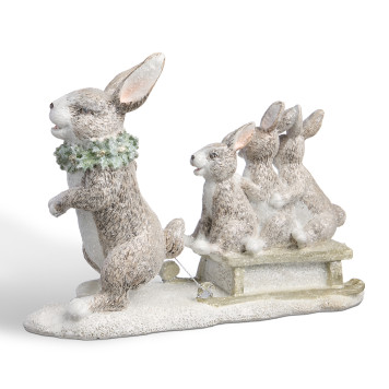 Статуэтка "КРОЛЬЧИХА С КРОЛЬЧАТАМИ" 24х8х16,5 см LEFARD 162-1319-3