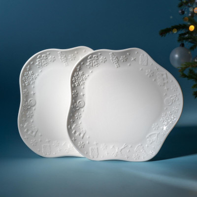 Набор фигурных тарелок закусочных "NUTCRACKER" 2 шт. 20,5*2 см (кор=16наб.) LEFARD 171-350