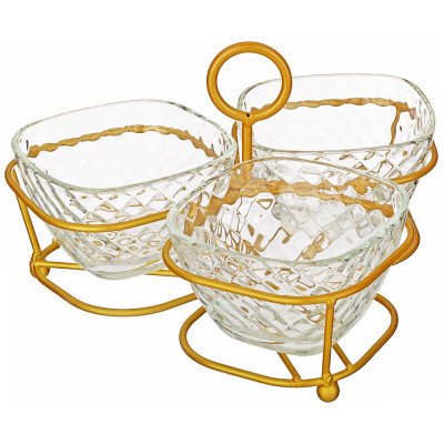 Менажница 3 секции на подставке 250 мл 10,3*10,3*6,5см LEFARD 172-136