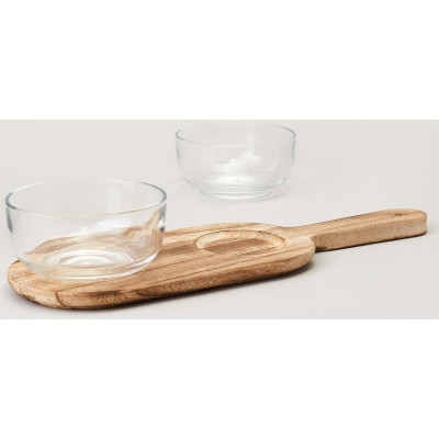 Менажница 2-х секционная на деревянной подставке 350 мл LEFARD 172-166-2