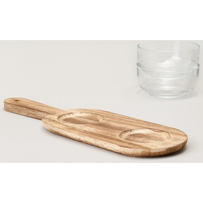 Менажница 2-х секционная на деревянной подставке 350 мл LEFARD 172-166-4