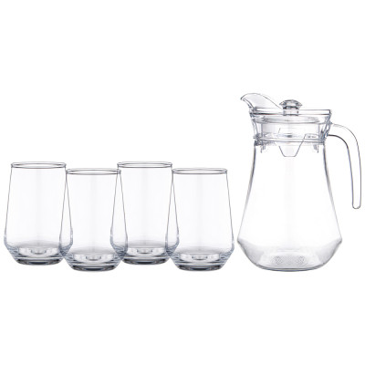 Набор для сока/воды 5 пр.: кувшин 1,5 л + 4 стакана 390 мл LEFARD 172-175