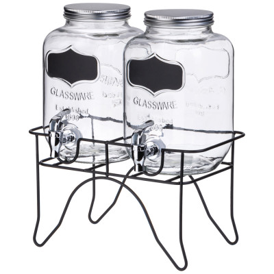 Диспенсеры для напитков 2 штуки по 4 л на подставке 14*14*26 см LEFARD 172-180-1