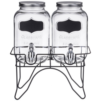 Диспенсеры для напитков 2 штуки по 4 л на подставке 14*14*26 см LEFARD 172-180