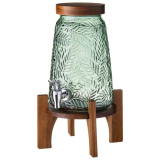 Диспенсер для напитков flora green 3,5 л на деревенной подставке (акация) LEFARD 172-190