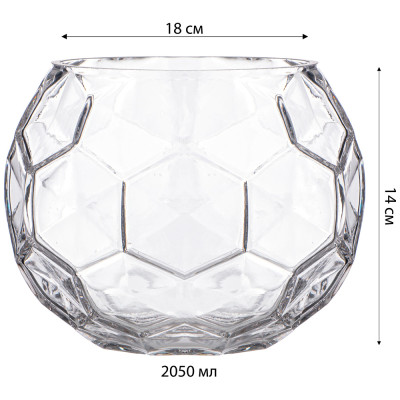 Ваза диаметр=18 см. высота=14 см (кор=24шт.) LEFARD 182-1003-1