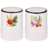 Набор для специй "KITCHEN PASSIONS" 2 шт. 4,8*4,8*6,4 см (кор=72наб.) LEFARD 189-474