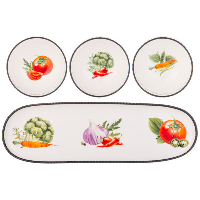 Набор соусников "KITCHEN PASSIONS" 4 шт. на подставке 30,1*9,4*5,8 см (кор=12наб.) LEFARD 189-478-1