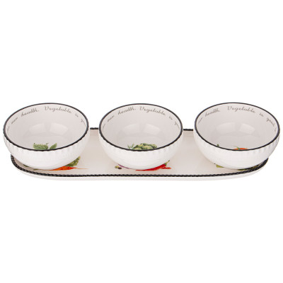 Набор соусников "KITCHEN PASSIONS" 4 шт. на подставке 30,1*9,4*5,8 см (кор=12наб.) LEFARD 189-478