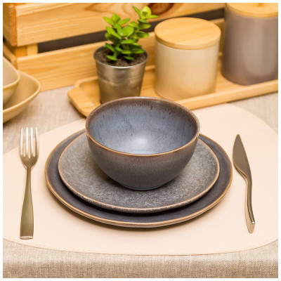 Салатник 630 мл коллекция "GLAZE COLLECTION" цвет:серый меланж мал. уп. = 6 шт мин. партия LEFARD 191-225-1