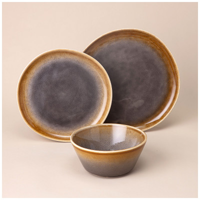 Набор посуды обеденный на 4 пер. 12 пр. коричневый LEFARD 191-306