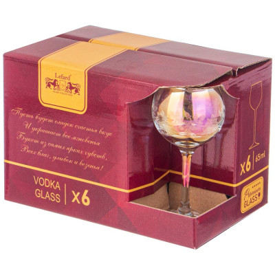 Набор рюмок из 6 шт "FLOWER" лиловая дымка 65 мл 6*6*12,4см LEFARD 194-942