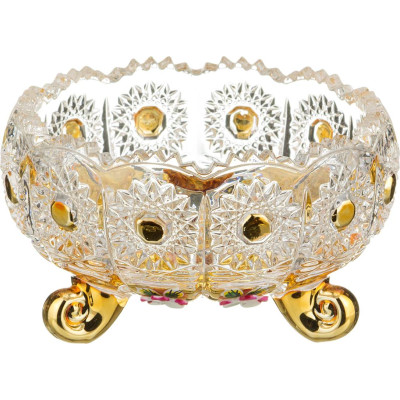 Конфетница " GOLD GLASS" диаметр=11 см. высота=7 см. (кор=36шт.) LEFARD 195-100