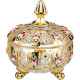Конфетница с крышкой " GOLD GLASS" диаметр=12 см. высота=14 см. (кор=24шт.) LEFARD 195-103
