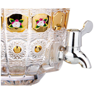 Диспенсер для напитков "ЛИМОНАДНИЦА GOLD GLASS" 4,8 л. 19*19 см. высота=52 см. (кор=2шт.) LEFARD 195-173-2