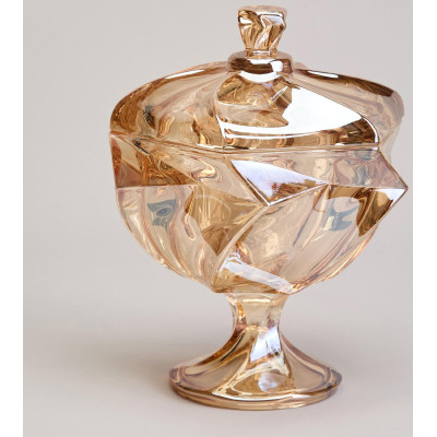 Блюдо с крышкой на ножке "BOHEMA" amber диаметр=17 см высота=15,5 см LEFARD 195-227-1