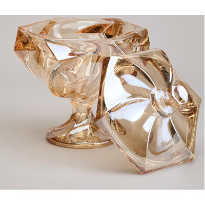 Блюдо с крышкой на ножке "BOHEMA" amber диаметр=17 см высота=15,5 см LEFARD 195-227-3