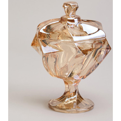 Блюдо с крышкой на ножке "BOHEMA" amber диаметр=11,5 см высота=16,5 см LEFARD 195-233-1
