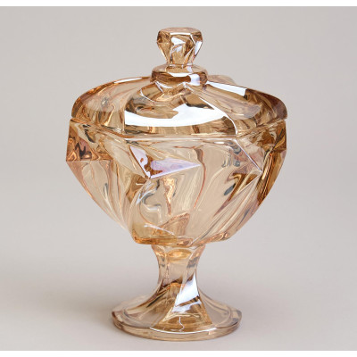 Блюдо с крышкой на ножке "BOHEMA" amber диаметр=11,5 см высота=16,5 см LEFARD 195-233-2