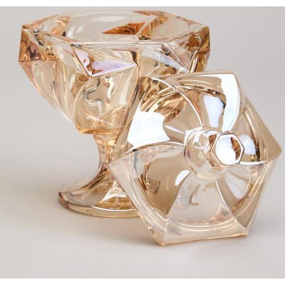 Блюдо с крышкой на ножке "BOHEMA" amber диаметр=11,5 см высота=16,5 см LEFARD 195-233-3