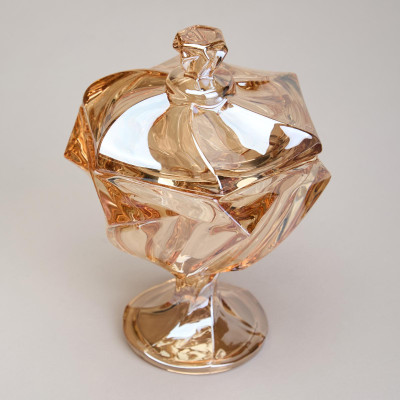Блюдо с крышкой на ножке "BOHEMA" amber диаметр=11,5 см высота=16,5 см LEFARD 195-233