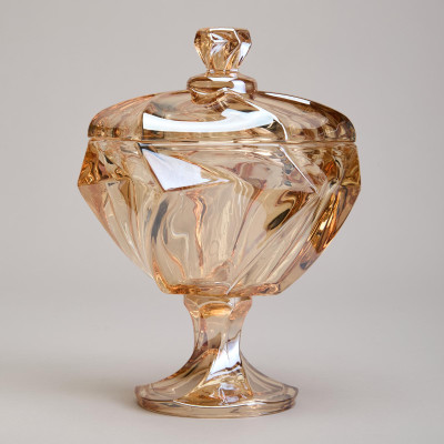 Блюдо с крышкой на ножке "BOHEMA" amber диаметр=11,5 см высота=16,5 см LEFARD 195-233-7