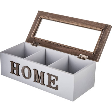 Шкатулка для чая с 3 секциями коллекция "HOME" 23*10,5*8 см (кор=24 шт.) LEFARD 222-691-1