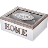 Шкатулка для чая с 4 секциями коллекция "HOME" 20*17*8 см (кор=16 шт.) LEFARD 222-694