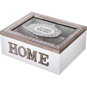 Шкатулка для чая с 4 секциями коллекция "HOME" 20*17*8 см (кор=16 шт.) LEFARD 222-694