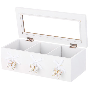 Шкатулка для чая с 3 отделениями коллекция "LOVE IS SWEET" 23*10*8 см LEFARD 222-800-2