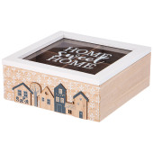 Шкатулка для чая с 4 отделениями коллекция "HOME" 18*7*18,5 см LEFARD 222-805