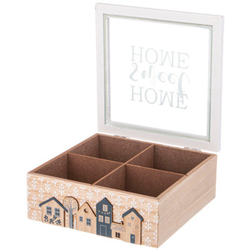 Шкатулка для чая с 4 отделениями коллекция "HOME" 18*7*18,5 см LEFARD 222-805-1