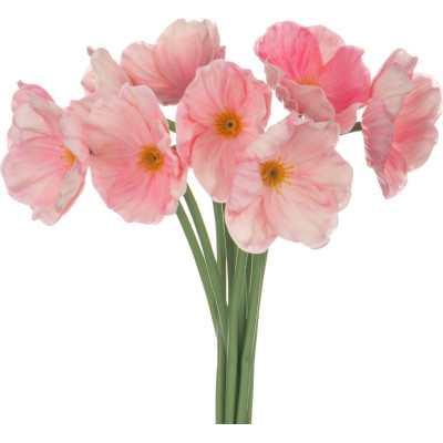 Комплект цветов искусственных из 9 шт " МАК РОЗОВЫЙ" длина=33 см (мал=12комп./кор=144комп.) LEFARD 23-270