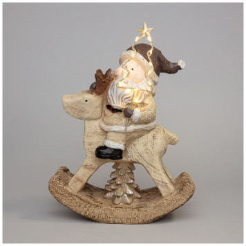 Фигурка "ДЕД МОРОЗ НА ОЛЕНЕ" с led-подсветкой 22,7*9,8*28,5 см LEFARD 248-175-3