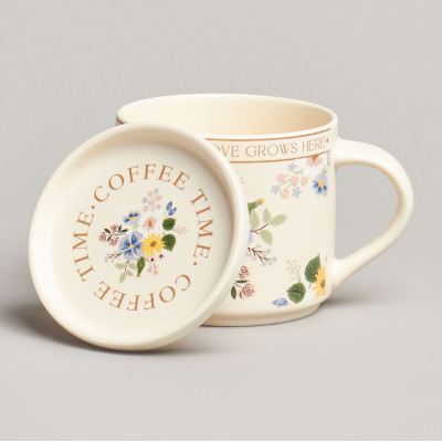 Кружка с крышкой spring FLOWERS 390мл. (кор=24шт.) LEFARD 260-1036-1