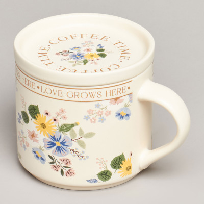 Кружка с крышкой spring FLOWERS 390мл. (кор=24шт.) LEFARD 260-1036-5