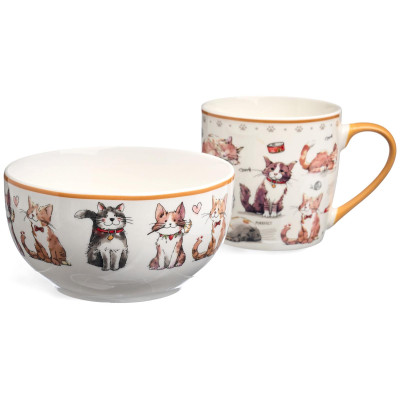 Набор для завтрака "CATS", 2 пр.: салатник 500мл, кружка 345мл LEFARD 260-1054