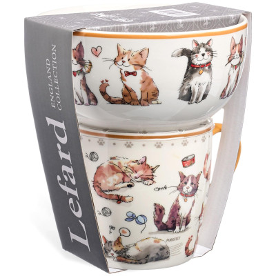 Набор для завтрака "CATS", 2 пр.: салатник 500мл, кружка 345мл LEFARD 260-1054-7