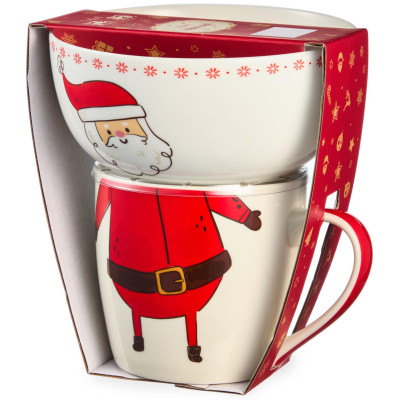 Набор посуды "ДЕД МОРОЗ" 2 пр. (кружка 360мл, салатник 500мл) LEFARD 260-1065-10