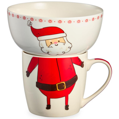 Набор посуды "ДЕД МОРОЗ" 2 пр. (кружка 360мл, салатник 500мл) LEFARD 260-1065-2