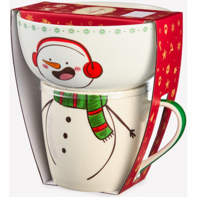 Набор посуды "СНЕГОВИК" 2 пр. (кружка 360мл, салатник 500мл) LEFARD 260-1066-10