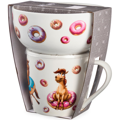 Набор посуды "PONYCAKE" 2 пр. (кружка 360мл, салатник 500мл) LEFARD 260-1073-9