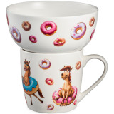 Набор посуды "PONYCAKE" 2 пр. (кружка 360мл, салатник 500мл) LEFARD 260-1073