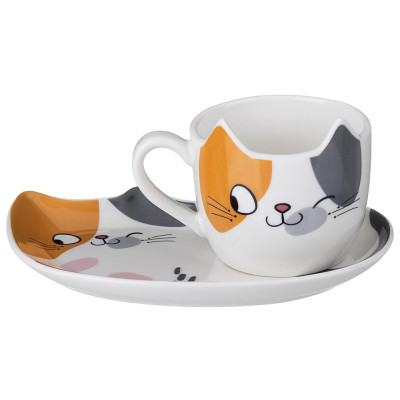 Набор для завтрака "CAT", 2 пр.: кружка 190 мл, тарелка 18*12 см LEFARD 260-1117
