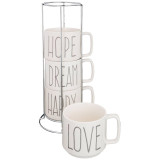 Набор кружек 350 мл на подставке из 4 шт. (кор=8набор.) LEFARD 260-472