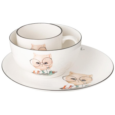 Набор посуды самый любознательный, 3 пр.: салатник 470мл, тарелка 20см, кружка 220мл LEFARD 260-946-5