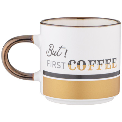 Кружка "BUT FIRST COFFEE" 390 мл белая LEFARD 260-970-2