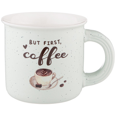 Кружка "BUT FIRST COFFEE" 355 мл белая LEFARD 260-976