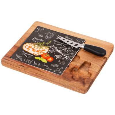 Набор для сыра "СЕКРЕТНЫЕ ИНГРЕДИЕНТЫ" 2 предмета черный 25*20*2,5 см (кор=12наб.) LEFARD 263-1187-1