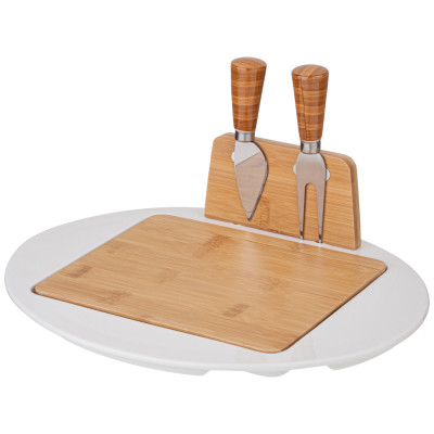 Набор для сыра "NATIVE" 3 пр. на дерев.подставке 28,5*23,5*6,3 см (кор=12шт.) LEFARD 263-1351-1